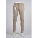 CARSON Trousers Beige Plain Jersey