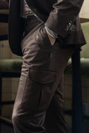 BORGE Trousers Cargo Brown Jersey